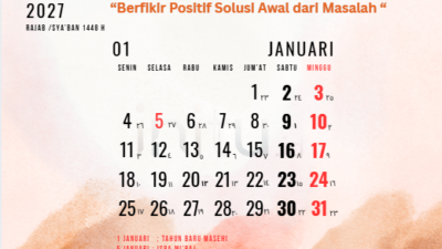 Kalender 2027 Lengkap: Download PNG & PDF Gratis, Daftar Hari Libur Nasional dan Hari Besar 2027